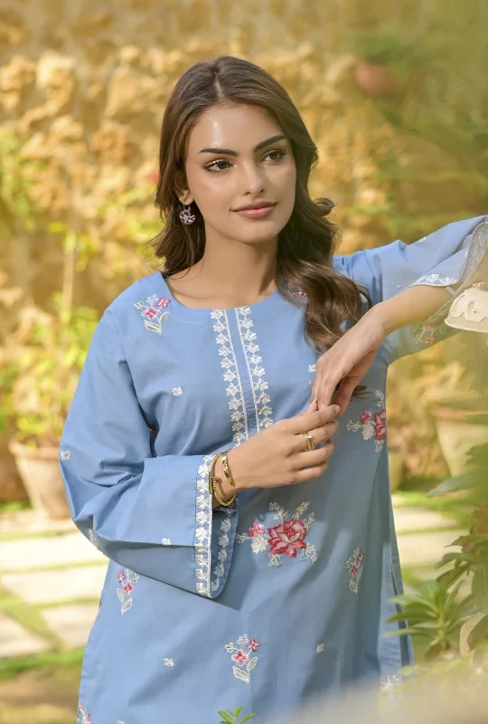 Nimra By Daneen's - Powder Blue 2pcs (Stitched)