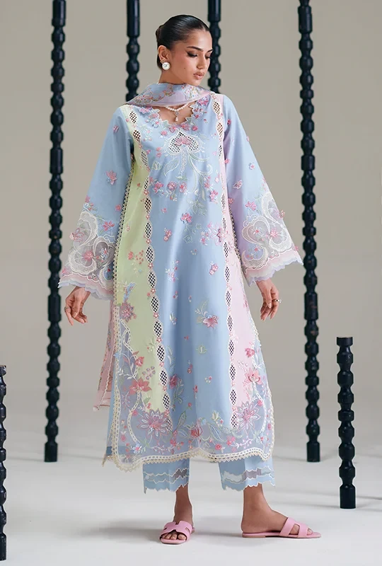 Bin Ilyas Amour Summer 26 Lawn - Light Sky Blue 3pcs (Unstitched)
