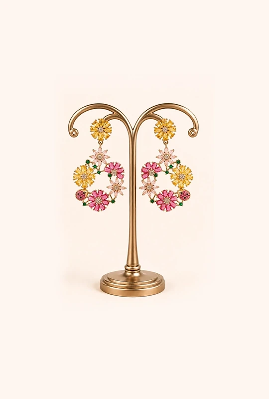 Floral Bloom Statement Earrings
