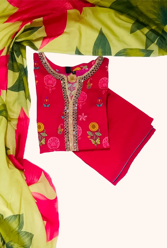 Good Vibes Cotton -  Magenta 3pcs (Stitched)