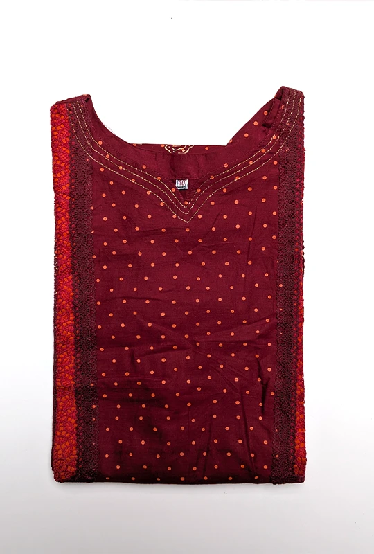 Floral Motif Embroidered Cotton Kurti