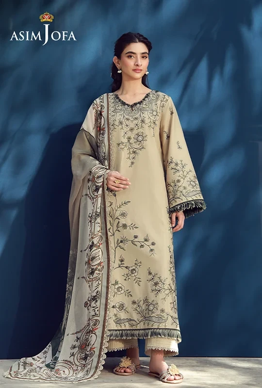 Aira Jofa Embroidered Lawn - Ajmub 03 - 3pcs (Unstitched)