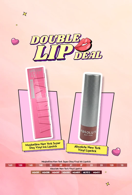 Maybelline New York Super Stay Vinyl Ink Lipstick Upbeat -155 + Absolute New York Vinyl Lipstick