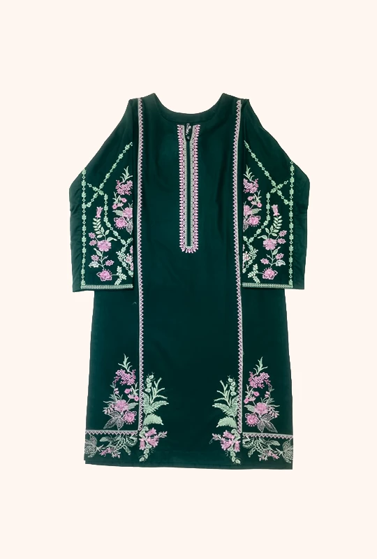 Original Pakistani Anaya By Daneens - Dark Green 2pcs (Stitched)