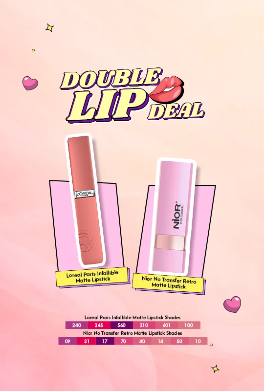 Loreal Paris Infallible Matte Lipstick - 210 Tropical Vacay + Nior No Transfer Retro Matte Lipstick 3.8 g