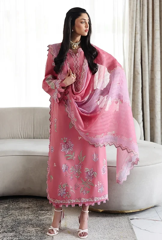 Qalamkar Qline Lawn Drop II - Pink 3pcs (Unstitched)
