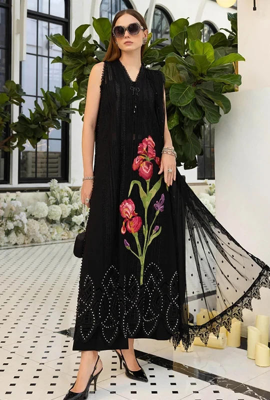 Maria.B Eid Embroidered Lawn 26 - Black 3pcs(Unstitched)