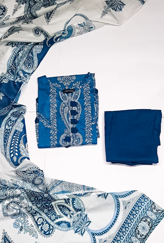 Blue Charm Cotton - 03pcs (Stitched)