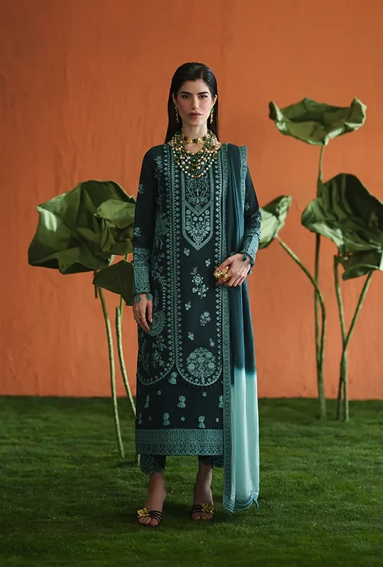 Zaira By Zariya Embroidered Lawn 26 - Dark Green 3pcs (Unstitched)