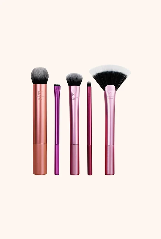 Real Techniques Artist Essentials Face Eye Cheek & Lip Brush Set 5 Piece