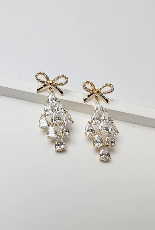 Bow Cascade Drop Earrings