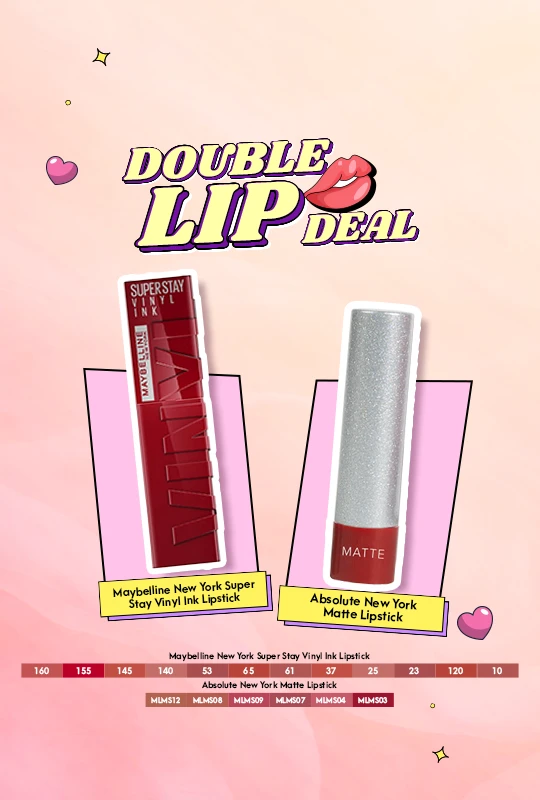 Maybelline New York Super Stay Vinyl Ink Lipstick Lippy -10 + Absolute New York Matte Lipstick