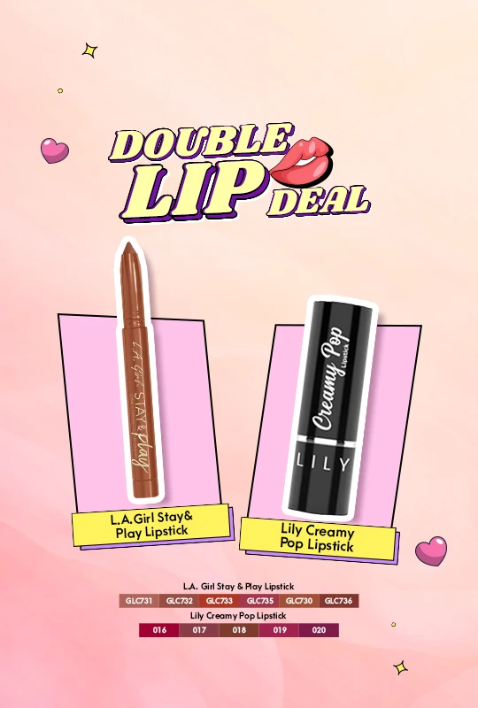 L.A.Girl Stay&Play Lipstick Truly Yours -GLC730 + Lily Creamy Pop Lipstick 3.9 g