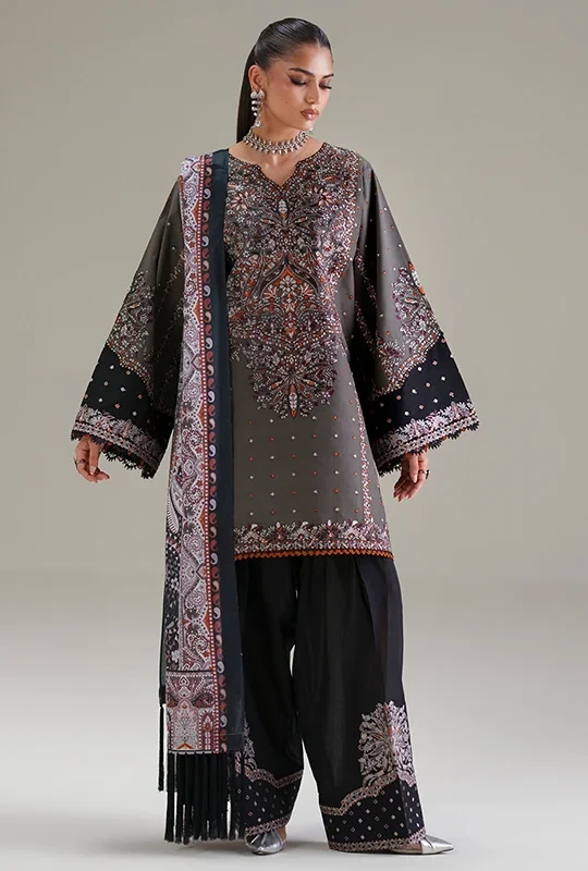 Bin Ilyas Amour Summer 26 Lawn - Gray 3pcs (Unstitched)
