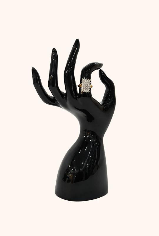 Crystal Square Statement Finger Ring