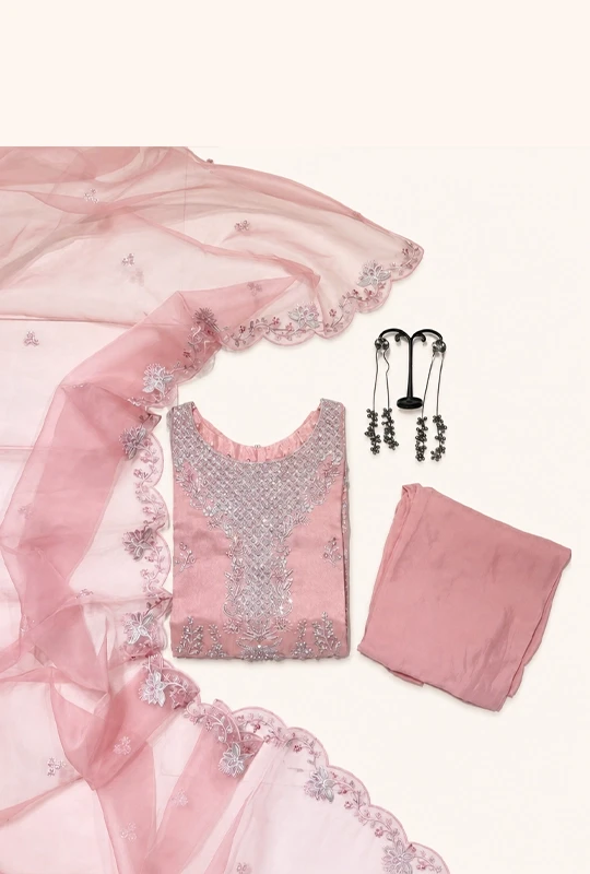AL Umer By Dressline Maahro Organza - 03pcs (Stitched)